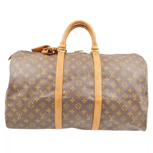 LOUIS VUITTON DUFFLE KEEPALL 50 TRAVEL HANDBAG MONOGRAM - Picture 1 of 9
